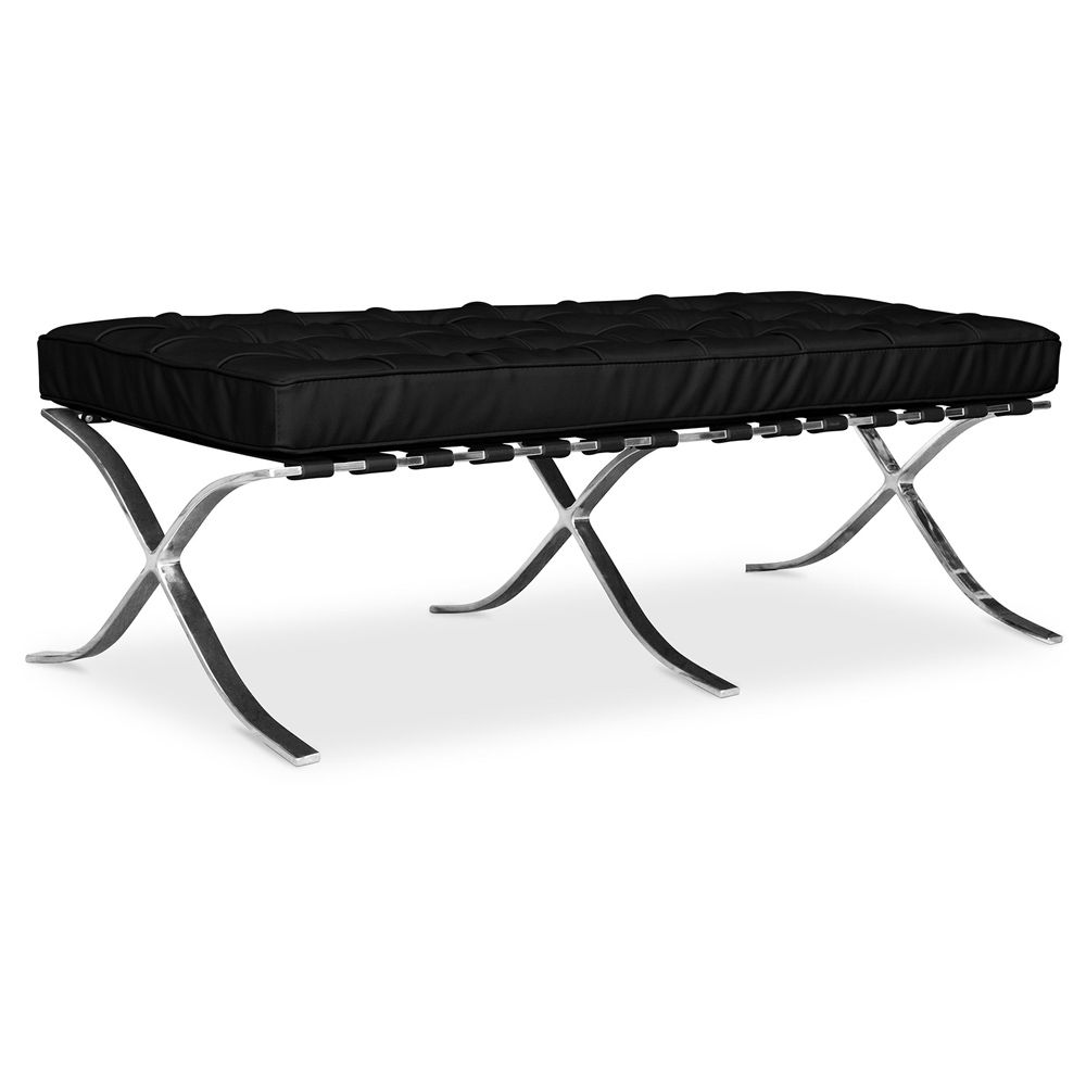  Buy City Ottoman (2 seats) -  Faux Leather Black 13225 - in the EU