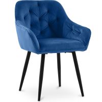 Dining Chair with Armrests - Upholstered in Velvet - Carrol Dark blue 59998 photo 2 Buy Dining Chair with Armrests - Upholstered in Velvet - Carrol Dark blue 59998 - prices