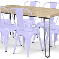 Hairpin 150x90 Dining Table + X6 Bistrot Metalix Chair Lavander 59922 photo 6 Buy Hairpin 150x90 Dining Table + X6 Bistrot Metalix Chair Lavander 59922 - in the EU