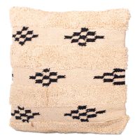 Square Cotton Cushion in Boho Bali Style cover + filling - Narcissa White / Black 60189 photo 1 Buy Square Cotton Cushion in Boho Bali Style cover + filling - Narcissa White / Black 60189 - in the EU