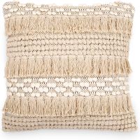 Square Cotton Cushion in Boho Bali Style cover + filling - Serba Cream 60209 photo 1 Buy Square Cotton Cushion in Boho Bali Style cover + filling - Serba Cream 60209 - in the EU