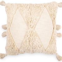 Square Cotton Cushion in Boho Bali Style cover + filling - Laily White 60216 photo 1 Buy Square Cotton Cushion in Boho Bali Style cover + filling - Laily White 60216 - in the EU