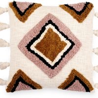 Square Cotton Cushion in Boho Bali Style cover + filling - Eloise Multicolour 60221 photo 1 Buy Square Cotton Cushion in Boho Bali Style cover + filling - Eloise Multicolour 60221 - in the EU
