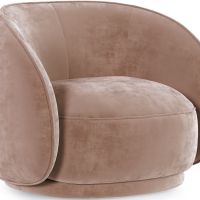Curved Velvet Upholstered Armchair - William Cream 60692 photo 2 Buy Curved Velvet Upholstered Armchair - William Cream 60692 - prices