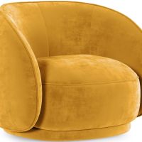 Curved Velvet Upholstered Armchair - William Yellow 60692 photo 8 Buy Curved Velvet Upholstered Armchair - William Yellow 60692 at MyFaktory