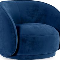 Curved Velvet Upholstered Armchair - William Dark blue 60692 photo 7 Buy Curved Velvet Upholstered Armchair - William Dark blue 60692 - prices