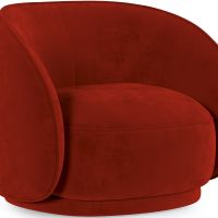 Curved Velvet Upholstered Armchair - William Red 60692 photo 6 Buy Curved Velvet Upholstered Armchair - William Red 60692 - in the EU