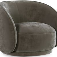 Curved Velvet Upholstered Armchair - William Taupe 60692 photo 4 Buy Curved Velvet Upholstered Armchair - William Taupe 60692 in the Europe