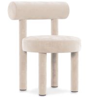 Dining Chair - Upholstered in Velvet - Reece Beige 60708 photo 1 Buy Dining Chair - Upholstered in Velvet - Reece Beige 60708 - in the EU