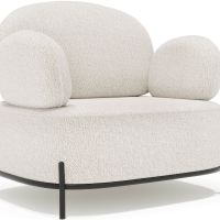 Design armchair - Upholstered in bouclé fabric - Munum White 61156 photo 1 Buy Design armchair - Upholstered in bouclé fabric - Munum White 61156 - in the EU