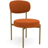 Dining Chair - Upholstered in Velvet - Golden metal - Ara Orange 61166 photo 2 Buy Dining Chair - Upholstered in Velvet - Golden metal - Ara Orange 61166 - prices