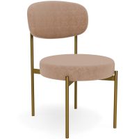 Dining Chair - Upholstered in Velvet - Golden metal - Ara Cream 61166 photo 4 Buy Dining Chair - Upholstered in Velvet - Golden metal - Ara Cream 61166 in the Europe