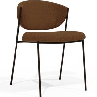 Dining chair - Upholstered in Bouclé Fabric - Black Metal - Vara Chocolate 61332 photo 2 Buy Dining chair - Upholstered in Bouclé Fabric - Black Metal - Vara Chocolate 61332 - prices