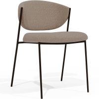 Dining chair - Upholstered in Bouclé Fabric - Black Metal - Vara Taupe 61332 photo 4 Buy Dining chair - Upholstered in Bouclé Fabric - Black Metal - Vara Taupe 61332 in the Europe