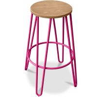 Hairpin Stool - 74cm - Light wood and metal Fuchsia 59487 photo 4 Buy Hairpin Stool - 74cm - Light wood and metal Fuchsia 59487 in the Europe