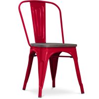 Bistrot Metalix Chair Wooden seat New edition - Metal Red 59804 photo 1 Buy Bistrot Metalix Chair Wooden seat New edition - Metal Red 59804 - in the EU