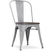 Bistrot Metalix Chair Wooden seat New edition - Metal Light grey 59804 photo 4 Buy Bistrot Metalix Chair Wooden seat New edition - Metal Light grey 59804 in the Europe
