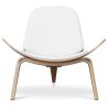 Buy Design Armchair - Scandinavian Armchair - Upholstered in Leather - Luna White 16776 - in the EU