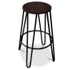 Buy Hairpin Stool - 74cm - Dark wood and metal Black 58321 in the Europe