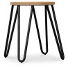 Buy Hairpin Stool - 44cm - Light wood and metal Light grey 59488 - in the EU