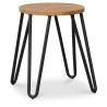 Buy Hairpin Stool - 44cm - Light wood and metal Light grey 59488 in the Europe