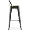 Buy Bistrot Metalix style bar stool with small backrest - 76 cm - Metal and Light Wood Pastel orange 59694 at MyFaktory
