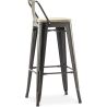 Buy Bistrot Metalix style bar stool with small backrest - 76 cm - Metal and Light Wood Pastel orange 59694 in the Europe