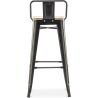 Buy Bistrot Metalix style bar stool with small backrest - 76 cm - Metal and Light Wood Pastel orange 59694 home delivery