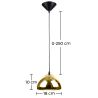 Buy Empty Pendant Lamp  - 18cm - Chromed Metal Gold 51886 with a guarantee