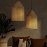 Buy Rattan Pendant Lamp, Boho Bali Style - Grau Natural 60491 at MyFaktory