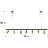 Buy Rail Ceiling Lamp - 7 Adjustable Gold Spotlights - 140CM - Lark Gold 60517 - in the EU