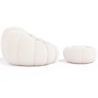 Buy Upholstered Armchair with Ottoman - White Boucle - Calera White 60542 home delivery