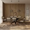 Buy Pack Industrial Wooden Table (200cm) & 8 Rattan Mesh and Black Wood Chairs - Canvas Black 60590 - in the EU