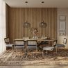 Buy Pack Industrial Wooden Table (220cm) & 8 Rattan and Velvet Mesh Chairs - Jenka Dark blue 60597 - in the EU