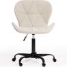 Buy Office chair upholstered in Bouclé fabric - Winka Black Frame White 61055 - in the EU