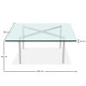Buy City Coffee Table - Square - 12mm Glass  Steel 13307 in the Europe