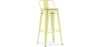 Buy Bistrot Metalix style bar stool with small backrest - 76 cm - Metal and Light Wood Pastel yellow 59694 with a guarantee