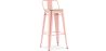 Buy Bistrot Metalix style bar stool with small backrest - 76 cm - Metal and Light Wood Pastel orange 59694 - in the EU