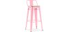 Buy Bistrot Metalix style bar stool with small backrest - 76 cm - Metal and Light Wood Pink 59694 - prices
