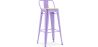 Buy Bistrot Metalix style bar stool with small backrest - 76 cm - Metal and Light Wood Pastel Purple 59694 in the Europe