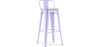 Buy Bistrot Metalix style bar stool with small backrest - 76 cm - Metal and Light Wood Lavander 59694 home delivery