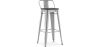 Buy Bistrot Metalix style bar stool with small backrest - Metal and dark wood - 76 cm Steel 59693 - in the EU