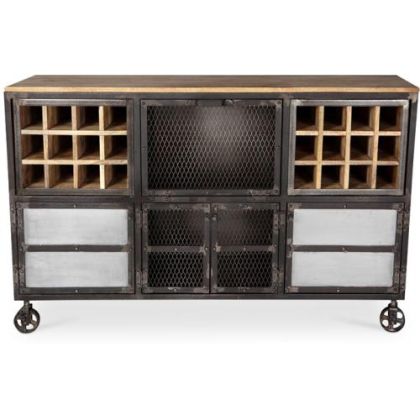 Buy Wine Cabinet with Wheels - Industrial Design - Davo Steel 58585 - prices 