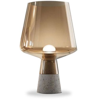 Buy Stone and smoked glass lamp - Seren Brown 59166 at MyFaktory 