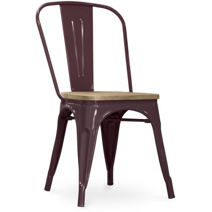 Buy Bistrot Metalix Chair - Metal and Light Wood Industriel 59707 home delivery 