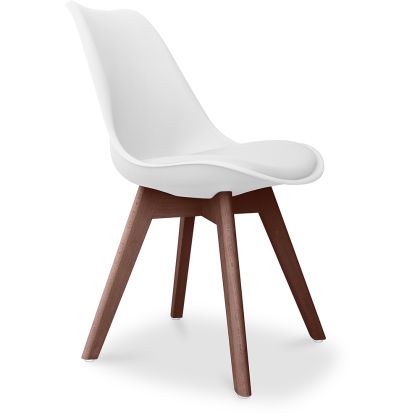Buy Brielle Scandinavian design Premium Chair with cushion - Dark Legs White 59953 in the Europe 