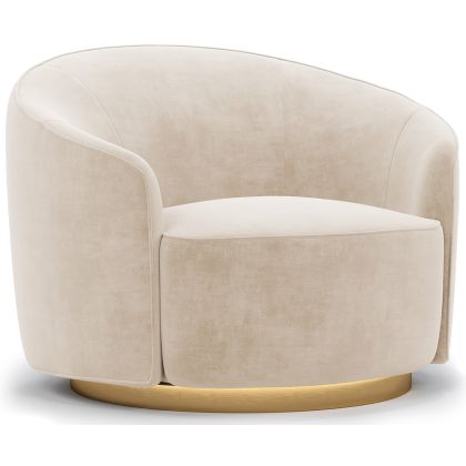Buy Curved Design Armchair - Upholstered in Velvet - Treya Light grey 60647 in the Europe