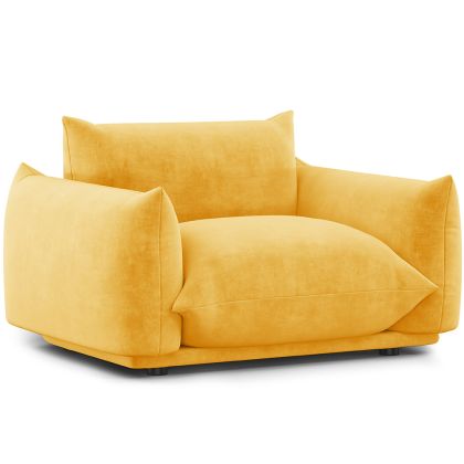 Buy Armchair - Velvet Upholstery - Urana Yellow 61011 home delivery