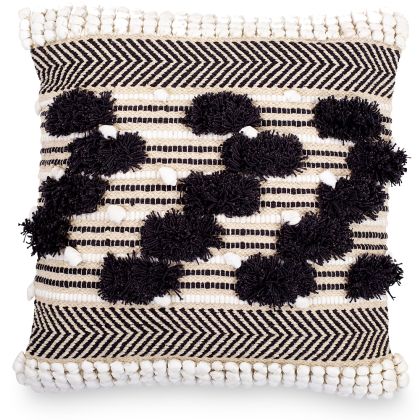 Buy Square Cotton Cushion in Boho Bali Style cover + filling - Safira Grey 60193 - prices
