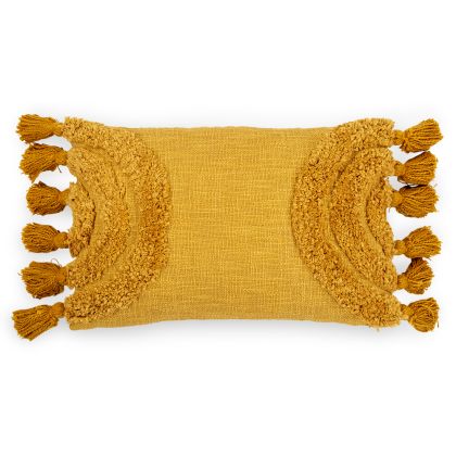 Buy Rectangular Cushion in Boho Bali Style, Cotton cover + filling - Dolly Yellow 60218 in the Europe